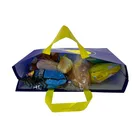OEM blue handle fabric non-woven storage bag, reusable shopping bags non woven foldable