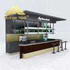 Free 3D Design Stand Cafe Bar Display Cabinets Best Selling Mobile Food Kiosk