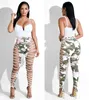 Leather Pencil Pant Lace Up Cut Out Fashion Club Trousers For Women Sexy Bandage Legging Women's Pants