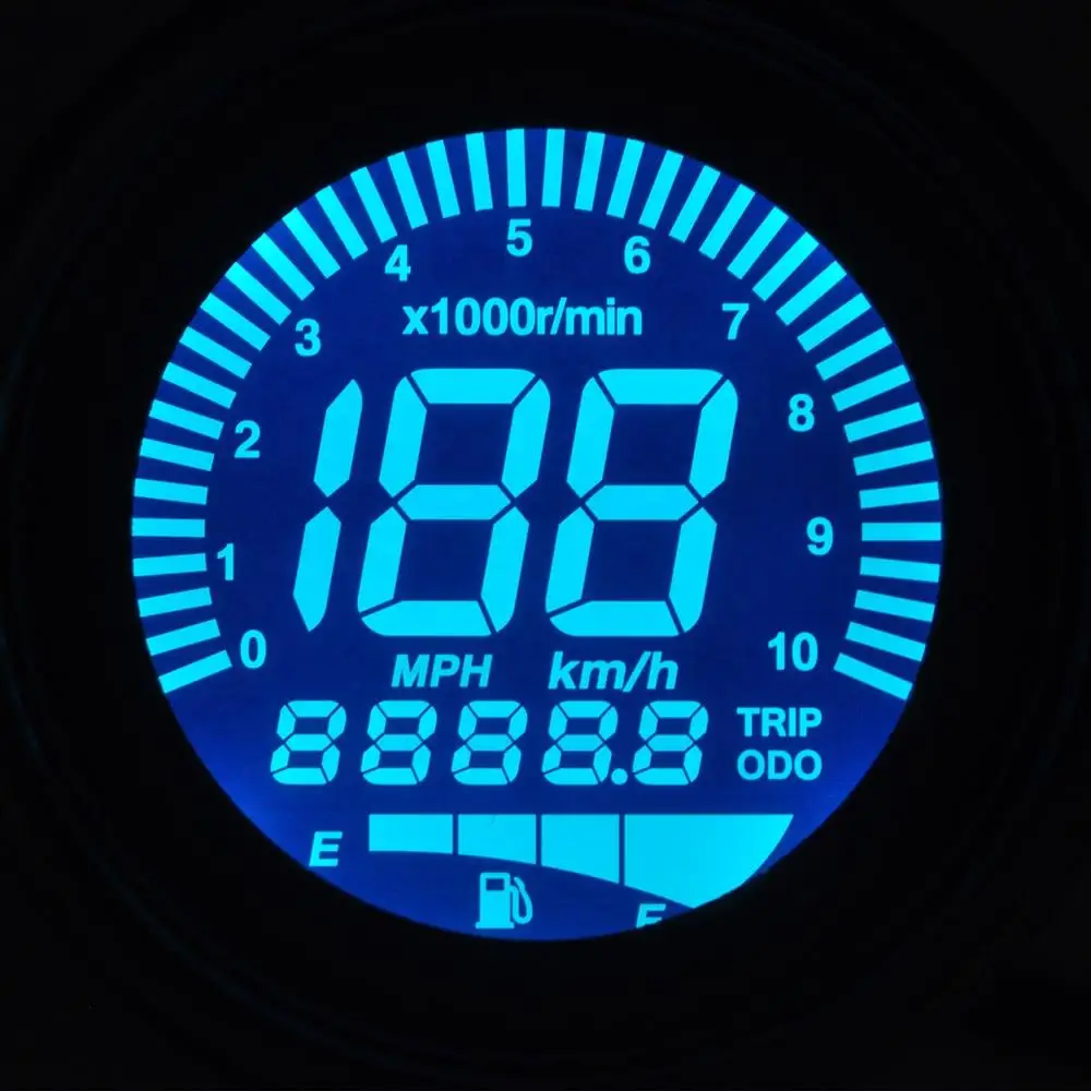 12V Backlight LCD Digital Motorcycle Speedometer Tachometer Odometer Oil Level Gauge Motorcycle Accessories Instruments New