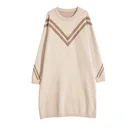Wholesale High Quality Long Solid Ladies Pullover Sweater with Pocket Long Dress