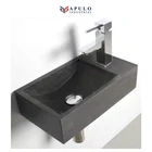 Emperador marble small sink solid surface wall mount wash basin bathroom hung mounted sink washbasin
