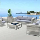 Modern style outdoor sofa aluminum garden furniture PE rattan patio sofa wicker garden sofa