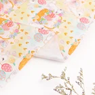 Vibrant and bright color cartoon rabbit digital printed twill pure cotton custom fabric for babies