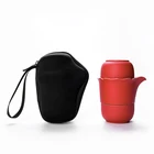 Customized Rough Pottery Cup, One Pot and Two Cups Portable tea travel cup