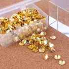 Gold Thumb Tacks 500-count, 3/8-inch Steel Push Pins Office Tacks for Cork board