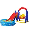 Hot sale plastic children toys kids baby indoor slide with swing set