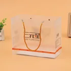 Designer Handle Clear hard PVC PET PP matt Bag Printed Plastic shopping bags with LOGO for hotel cosmetic packaging