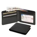 Wallet For Custom Logo Luxury Design RFID Blocking Black Carbon Fiber Leather Bi-fold Card Holder Wallet For Man