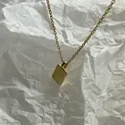Square Pendant Square 925 Sterling SIlver Simple Design Tiny Square Shaped Gold Pendant Necklace