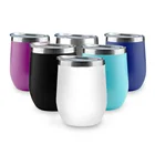 Wholesale Custom Logo 12oz Printed Double Wall Travel Stainless Steel Wine Tumbler Cup