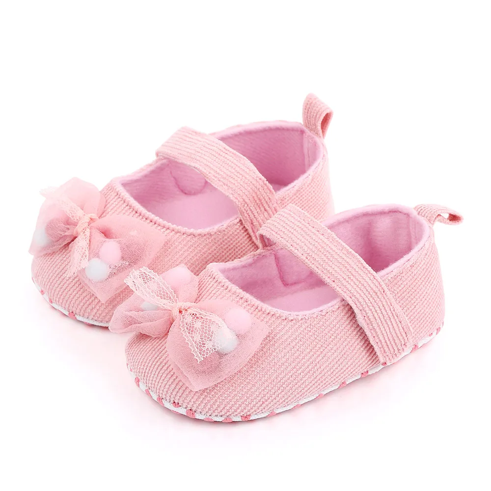 Hot Sale Spring&Autumn Lace Bow Design Soft Sole Baby Dress Shoes Toddler Baby Girl Shoes factory