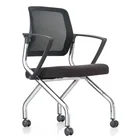 2020 Foshan metal chrome steel frame office training chair with pp armrest