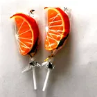 custom halal fruit shape orange lollipop hard candy