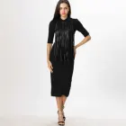 Latest Design Bodycon Office Black Sexy Pencil Dress Long For Woman