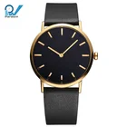 Black simple style minimalist watch PVD plating watches men wrist luxury
