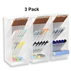 Amazon Hot Selling Translucent Plastic Office Desk Organizer with pen holder 3 Pcs/set