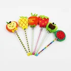 High Quality Cartoon Fruit Novelty Pen Plush Student Signature Ballpoint Pen