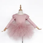 Stock Girl Dress Stock RTS Red Leotard Dance Costume Girl Knee Length Christmas Tutu Dancing Dress For Girl