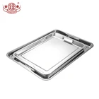 Korea BBQ Binaural rectangular multiple sizes square stainless steel lunch plate