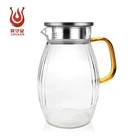 Food Grade Eco-friendly High borosilicate Glass Water Tea Kettle Pot with Stainless Steel Cover