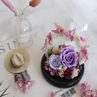Custom Color and Writing Eternal Roses Preserved Flower Roses in Gift Box for Wedding Souvenirs