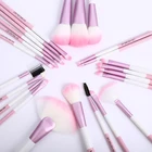 New Arrivals 24pcs Professional Pink and White Makeup Brush Set with Leopard Cosmetic Bag