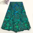 Made in china oem service organza wedding embroidered lace sequin fabric