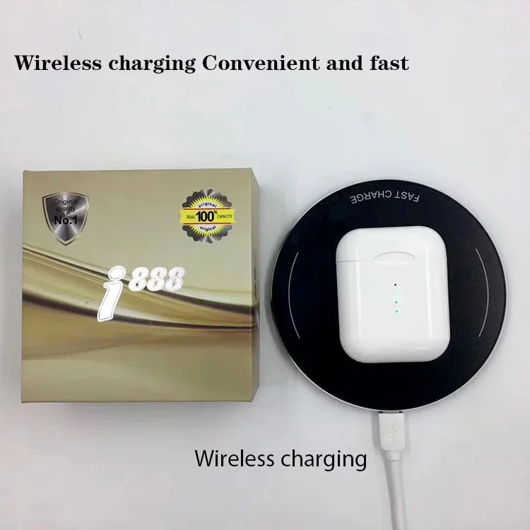 i888 TWS Blue tooth 5.0 Earbuds i7s TWS Earphones Touch Control Wireless Charging Binaural Calling Headphones - ANKUX.COM