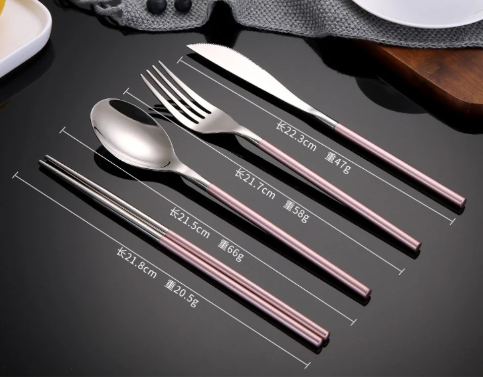 Chinabrett - platware aro neoksidebla ŝtala arĝenta tuko kun rozkolora tenilo neoksidebla ŝtala arĝenta tuko 8