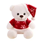 Bear Red White Stuffed Christmas Teddy Bear with Red Hat