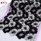 2019 African black embroidery mesh lace fabric wholesale