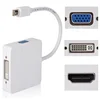 3 in 1 Mini DisplayPort to HD MI DVI VGA Adapter Male to Female Convert Gold-Plated Cord Compatible for MacBook Air Mac Mini Mic