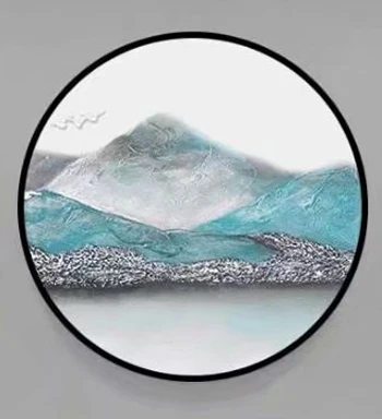 Muestra gratis de invierno paisaje lienzo panel 3 forma redonda impreso pintura decorativa de la pared de Casa arte