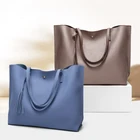 Soft plain women bags custom fashion pu leather tote handbag for lady