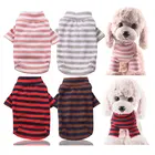 spring autumn winter striped bottoming shirt coat warm pajamas pet cat dog clothes