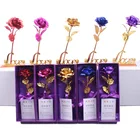 Colorful Gold Foil 24K Golden Rose for Valentine's Day Mother's Day Christmas Birthday with Gift Box