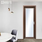 Modern Interior Frosted Double Tempered Glass Bathroom Aluminum Casement Door