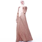 Custom Abaya 2019 New High-End Fashion Dubai Frock Gold Foil Round Collar Muslim Big Yards Robes