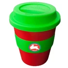 12oz Bamboo Reuseable Coffee Cup,Red Green Wales Travel Tea Mug