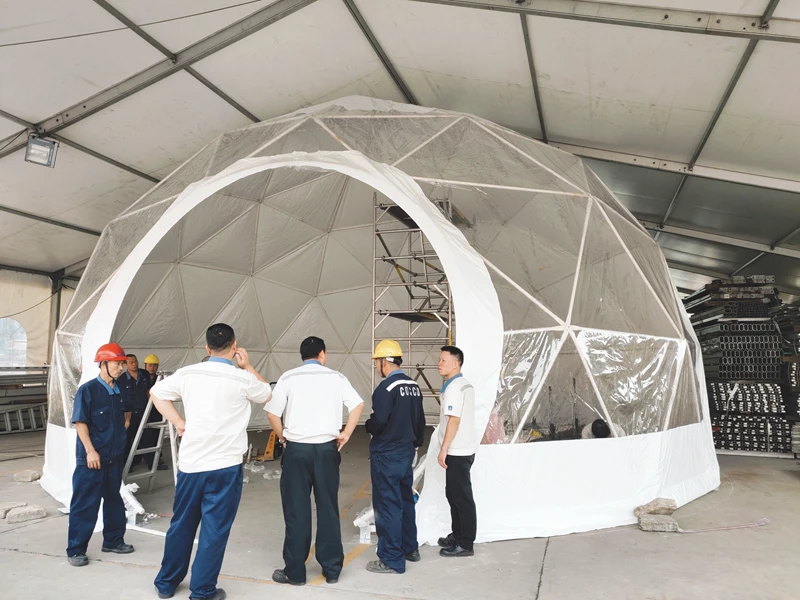 Custom Size Clear PVC Luxury Geodesic Dome Tents For Outdoor Party Event