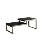 Mayco hotel luxury wooden top art deco metal silver coffee table living room