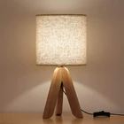 new desk lamp with farbic lampshade Bedside standing lamps with wodden leg