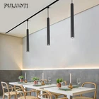 Nordic Pendant Lights Long Tube Aluminum Black Hanging Kitchen Light Length Adjustable Home Hotel Hall Lighting Lamp