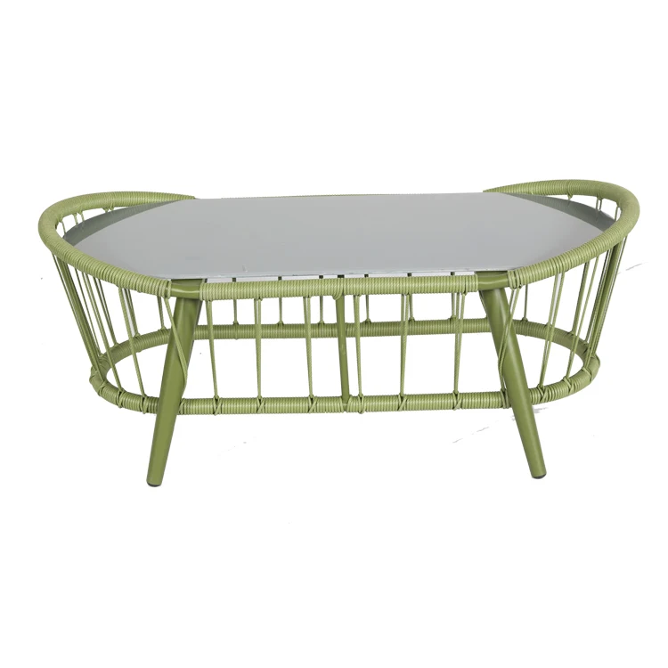 product 4 piece aluminum luxury rattan patio rope furniture set for garden outdoors-4