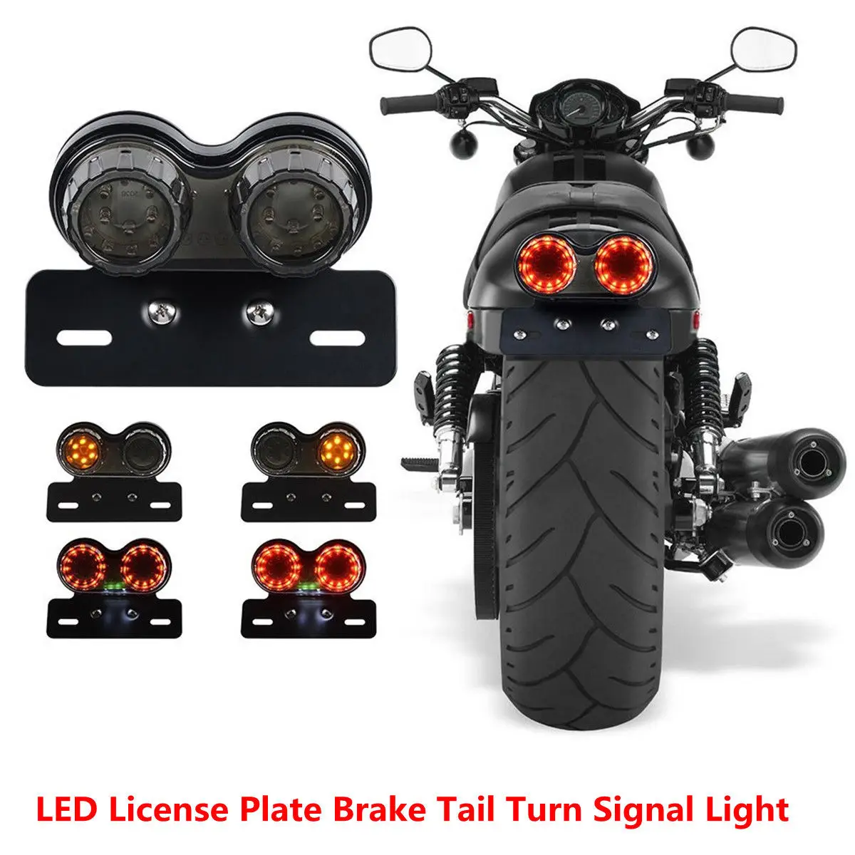 Racepro Luz Led Trasera Para Motocicleta Luz De Freno Con Doble Se Al