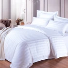 Wholesale Hotel Linen 250TC 100% Cotton 3cm Stripe Bedding Set