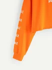 Logo Customization 2020 Spring New Customizable Style Women Hooded Neon Orange Letter Graphic Crop Sweatshirt Hoodies