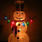 Holiday Beautiful Christmas Pop Up Snowman With Light Bulb String For The Holiday Ornament