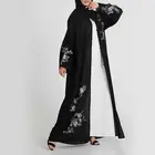 High Quality Comfortable Women Formal Bright Seksi Jubah Tidur Dubai Black With Muslim Abaya Dress